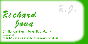 richard jova business card